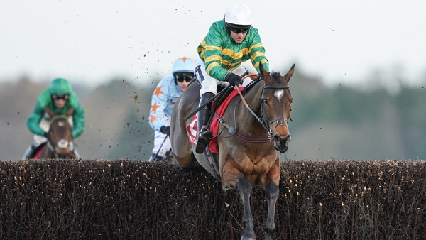 Barry Geraghty rides Defi Du Seuil clear the last to win Matchbook Clarence House Chase
