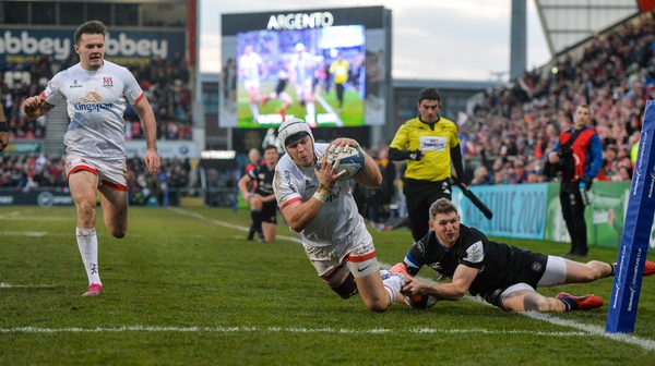 Will Addison touches down for Ulster's third try