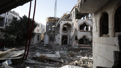 Aftermath of a Saudi-led airstrike in Sanaa, Yemen (File pic)