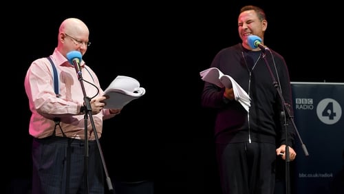 (L-R) Matt Lucas and David Walliams at the recording of Little Britain's Brexit special, Little Brexit, in London's Shaw Theatre in October