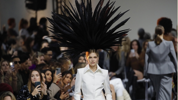 A model wears a creation for Alexandre Vauthier Haute Couture Spring/Summer 2020 fashion collection (Christophe Ena/AP)