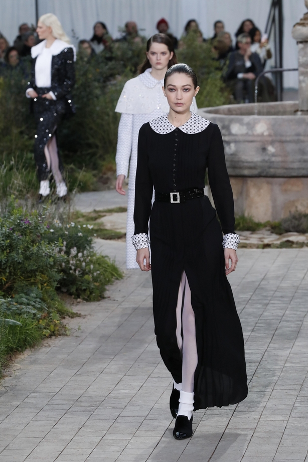 Model Gigi Hadid wears a creation for the Chanel Haute Couture Spring/Summer 2020 fashion collection (Francois Mori/AP)