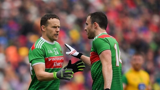 Andy Moran coming on as a substitute for team-mate Darren Coen in 2019