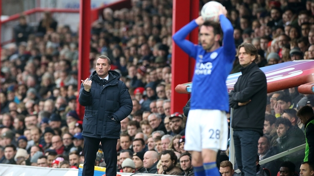 Leicester City manager Brendan Rodgers during the FA Cup fourth round match