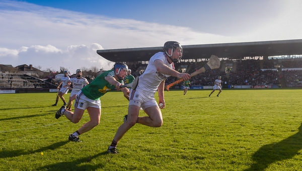 Pádraic Mannion of Galway in action against Robbie Greville of Westmeath