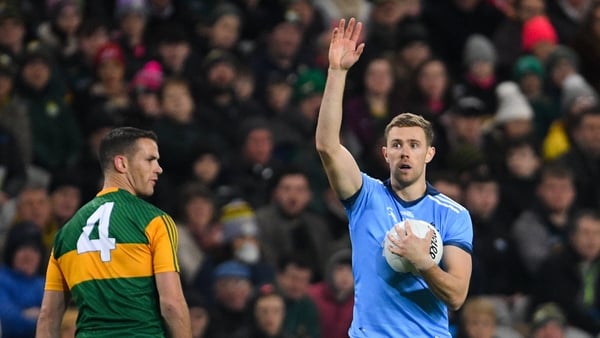 Dublin's Paul Mannion calls for a mark during the clash with Kerry at Croke Park