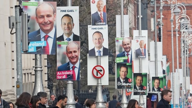 Posters erected in Dublin during a previous general election