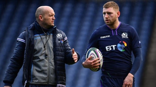 Russell, right, was dropped from the squad for Scotland's Six Nations opener against Ireland following a disciplinary issue and did not feature before the tournament was halted