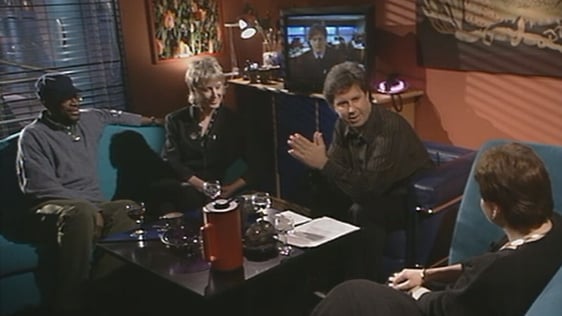 Moya Doherty, Leon Hazelwood and Elena Shcherbakova with Gerry Ryan (1995)