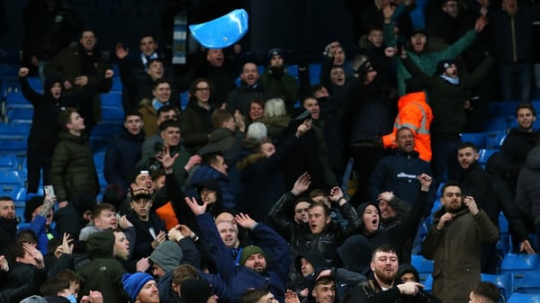 Tensions ran high between both sets of supporters at the Etihad.