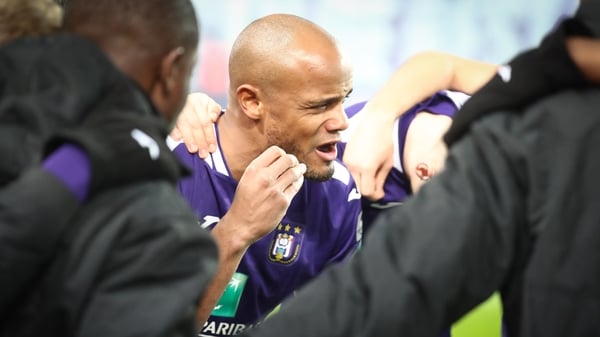 Player-manager Vincent Kompany in action for Anderlecht
