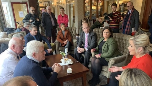 Sinn Féin leader Mary Lou McDonald met members of Border Communities Against Brexit ahead of Britain's official departure from the EU