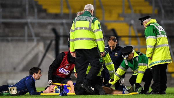 John O'Dwyer of Tipperary receives medical attention against Cork