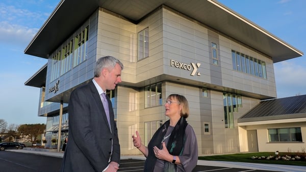 Fexco CEO Denis McCarthy and CEO of Enterprise Ireland Julie Sinnamon at the official opening of Fexco's new hub in Co Kerry