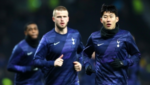 Heung-Min Son of Tottenham Hotspur warms up ahead of the FA Cup Fourth Round Replay