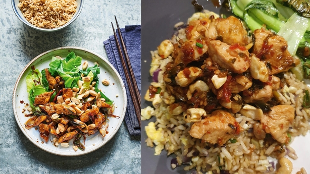 Left, Pinnock's kung pao chicken, right, Lauren's version (Hamlyn/Faith Mason/Lauren Taylor/PA)