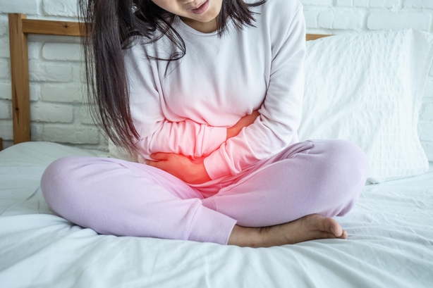 Woman with period pains