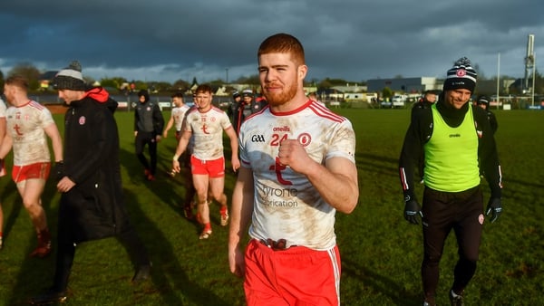 Tyrone's Cathal McShane celebrates after the full-time whistle