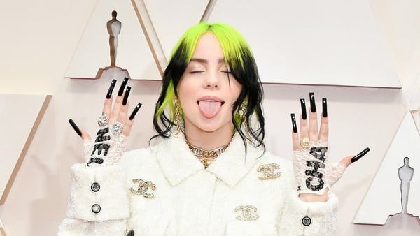 Billie Eilish pictured at the Oscars yesterday