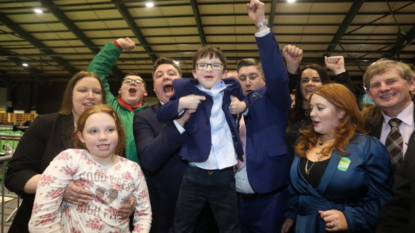 Fianna Fáil's Paul McAuliffe celebrates his election in Dublin North-West (Pic RollingNews.ie)