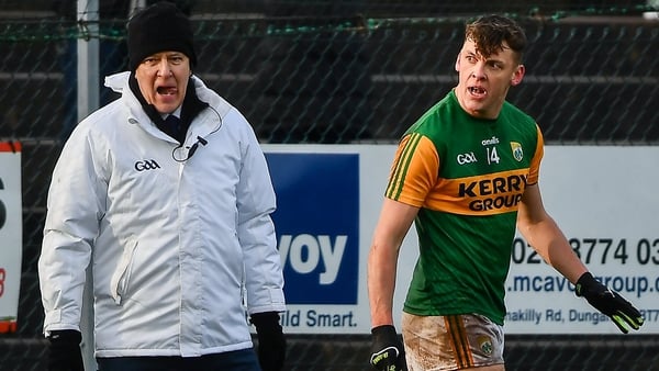 David Clifford of Kerry remonstrates with a sideline official after being sent off
