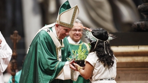 Pope Francis pictured at last year's closing mass of the Synod of Bishops for the Pan-Amazon Region
