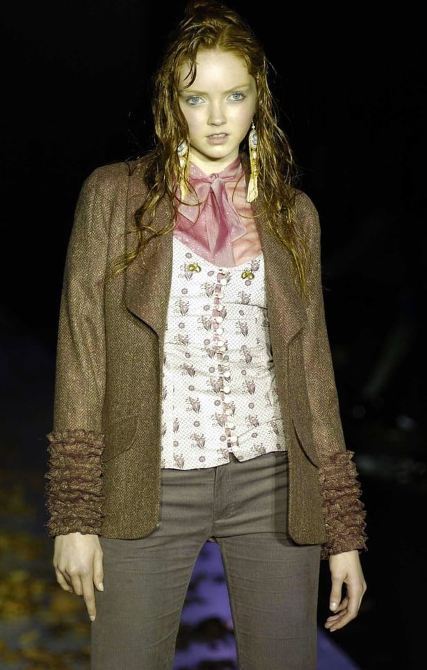 16-year-old Lily Cole on the catwalk for Frost French in February 2004 (Andy Butterton/PA)