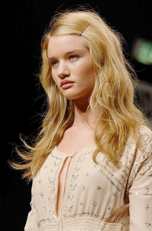 Rosie Huntington-Whiteley walks for Betty Jackson in September 2004 (Haydn West/PA)