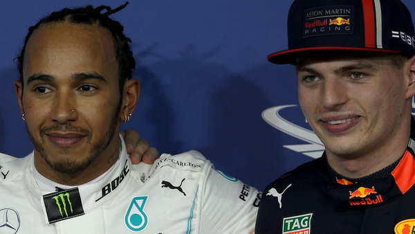 Max Verstappen (right) is among Lewis Hamilton's challengers for the world championship