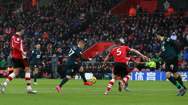 Matej Vydra tees up for his winning goal at St Mary's