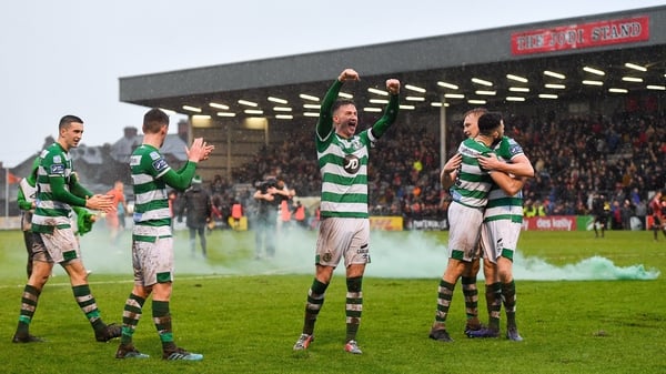 Start as you mean to go on - Rovers celebrate an opening-day victory at Dalymount Park