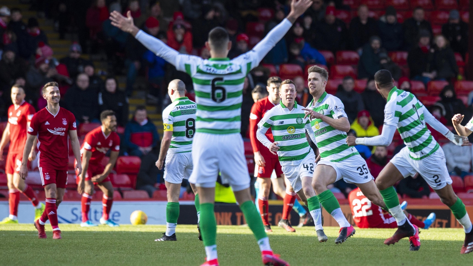 Celtic survive Aberdeen battle to go 13 points clear