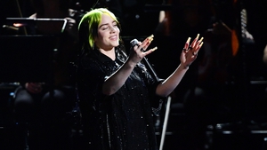 Billie Eilish performing at this year's Brit Awards