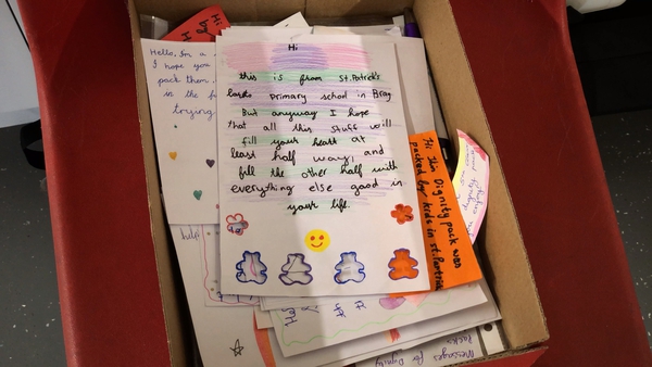 The students prepared hundreds of handwritten letters