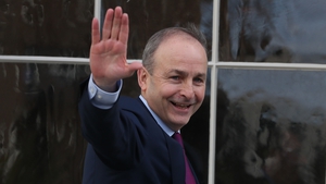 Fianna Fáil leader Micheál Martin TD heads into Leinster House