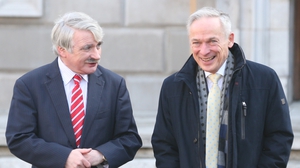 Walk and talk: Fianna Fáil's Willie O'Dea TD and Fine Gael's Richard Bruton TD (Pic: RollingNews.ie)