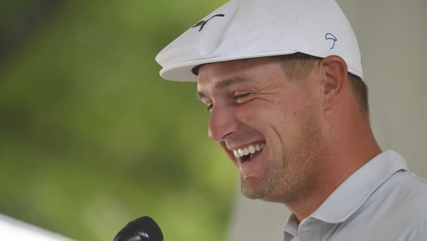 Bryson DeChambeau was in buoyant mood after a second-round 63 in Mexico.