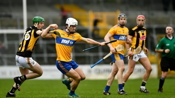 Aidan McCarthy of Clare is tackled by Eoin Cody of Kilkenny