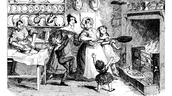 Shrove Tuesday in Ireland back in the day: good for pancakes, bad for unmarried people. Photo: Getty Images