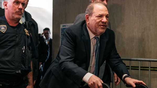 Film producer Harvey Weinstein entering New York City Criminal Court today