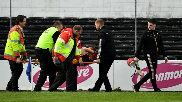 Mullen is brought off the pitch at Nowlan Park