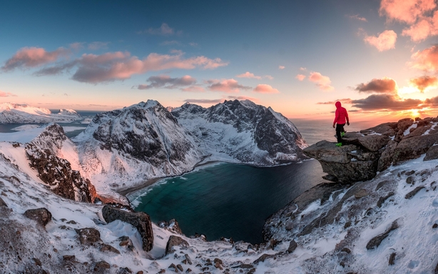 View of mountains and fjords in Norway
