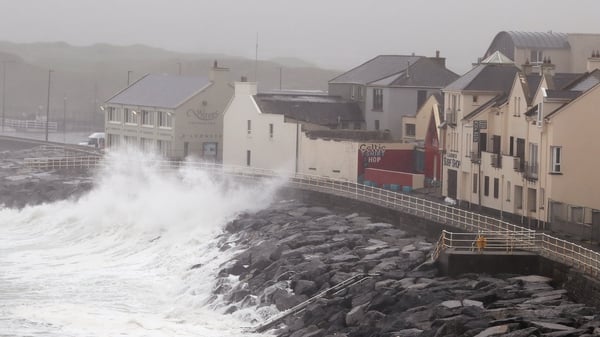 Waves crashing against the sea wall in Lahinch, Co Clare (file image)