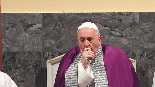 Pope Francis was seen coughing through Ash Wednesday mass