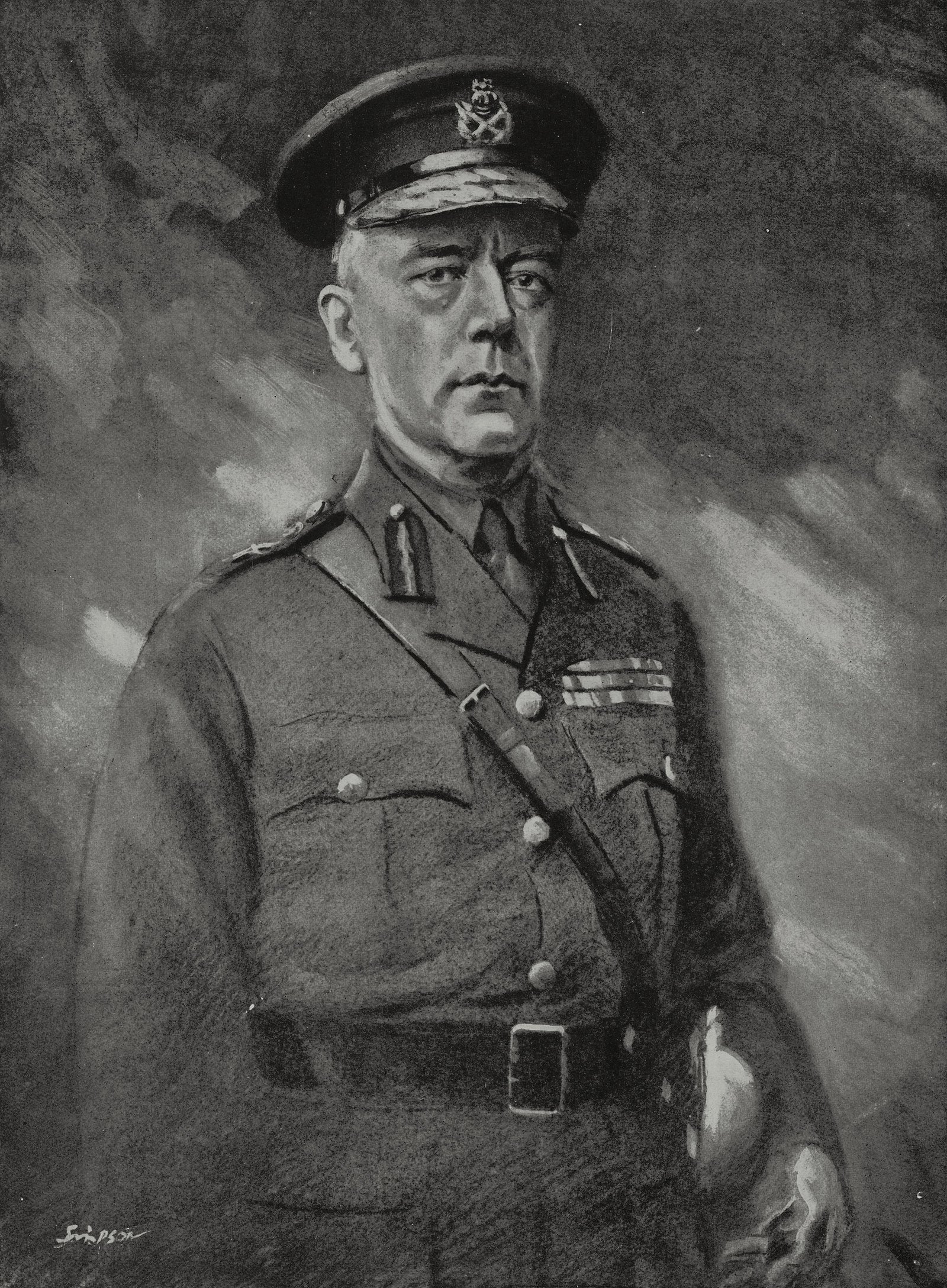 Image - General Nevil Macready in a drawing by Joseph Simpson from The Illustrated London News July 31, 1920