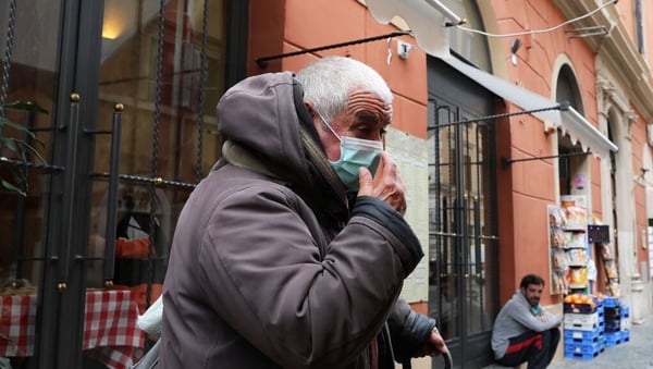 The number of infections in Italy rose to 5,883