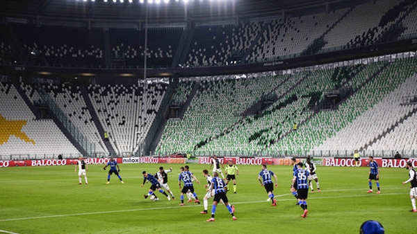 Juventus take on Inter in an empty stadium