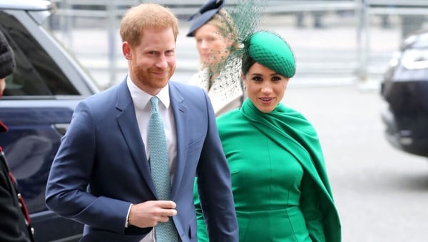 Harry and Meghan arriving for the Commonwealth Service at Westminster Abbey