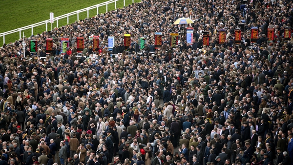 Crowds during day four of the 2020 Cheltenham Festival