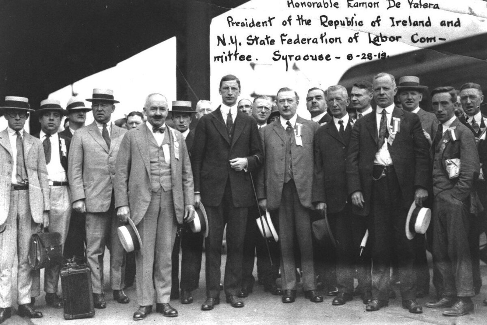 Image - Éamon de Valera and the New York State Federation of Labour Committee, at Syracuse New York, 28/8/19